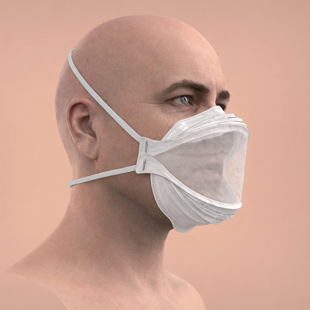 Foldable non-woven transparent mask concept by FIXd for BARDA