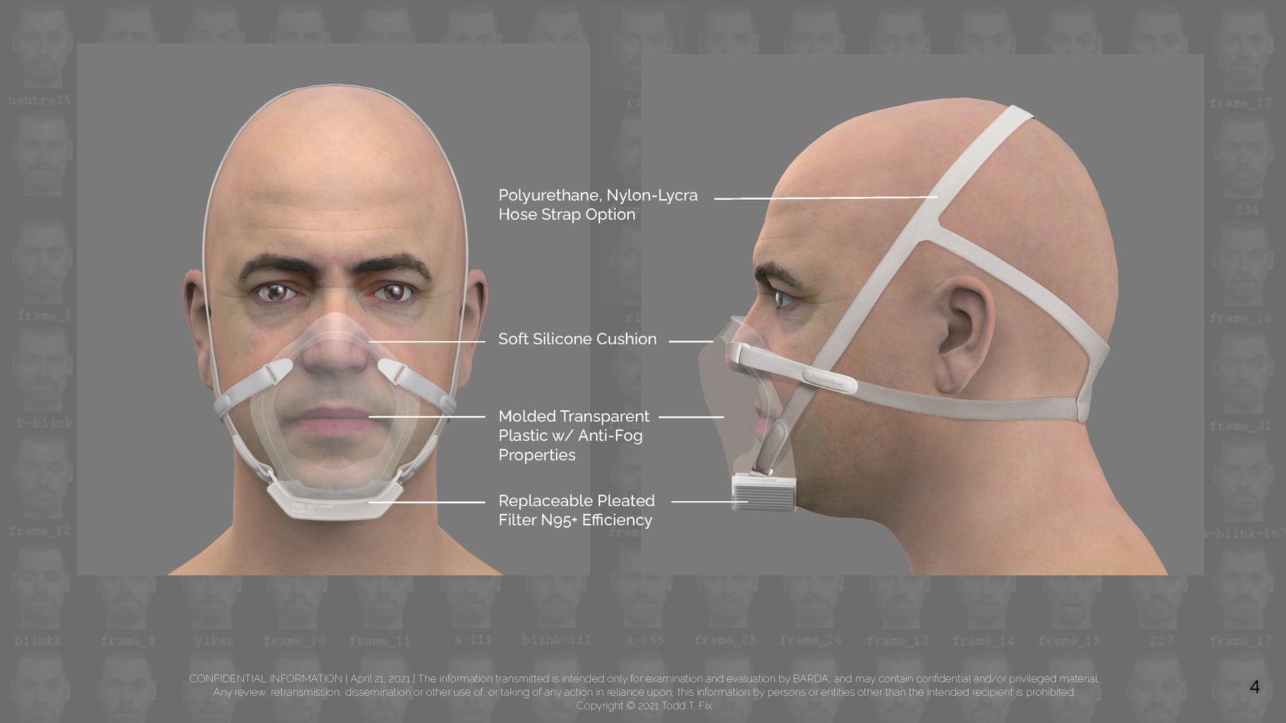 ClearAir transparent silicone respirator mask concept by FIXd for BARDA