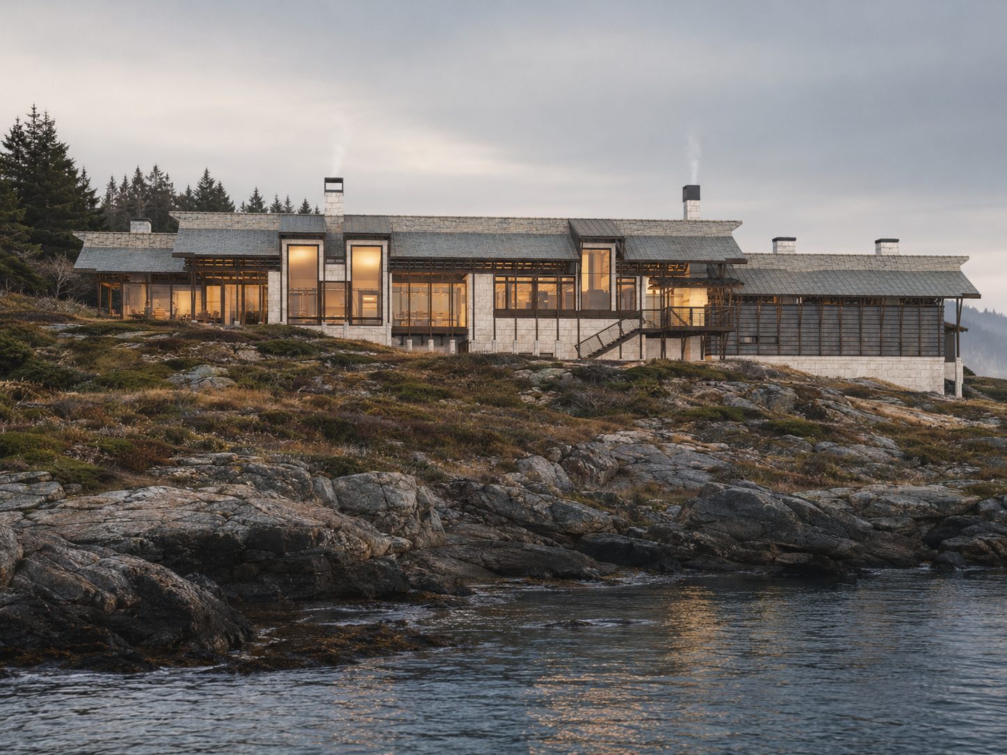 Umbrella / Truss House by FIXd Architecture, a timber truss residence with a separated umbrella roof